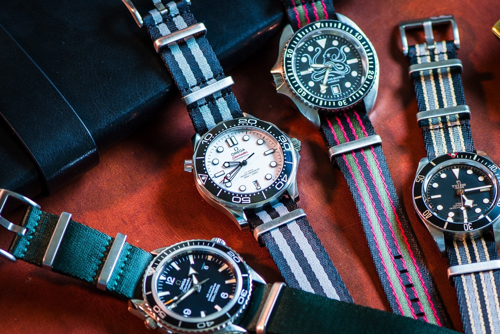AlphaPremier Nylon Watch Band │ Silver & Gray Striped Strap