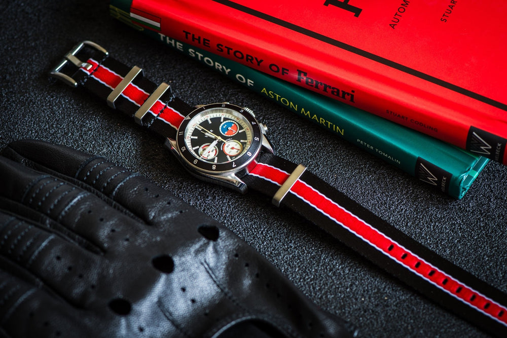 AlphaPremier - Racing Stripe - Black Red White - BluShark Straps