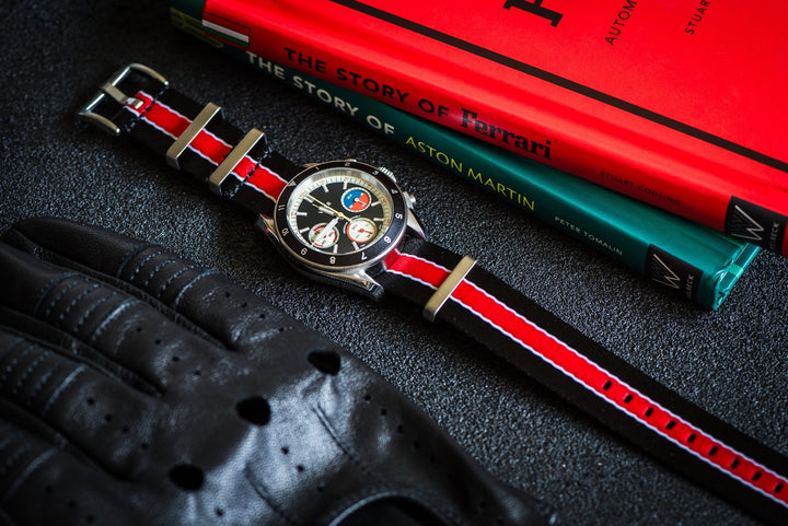AlphaPremier - Racing Stripe - Black Red White - BluShark Straps