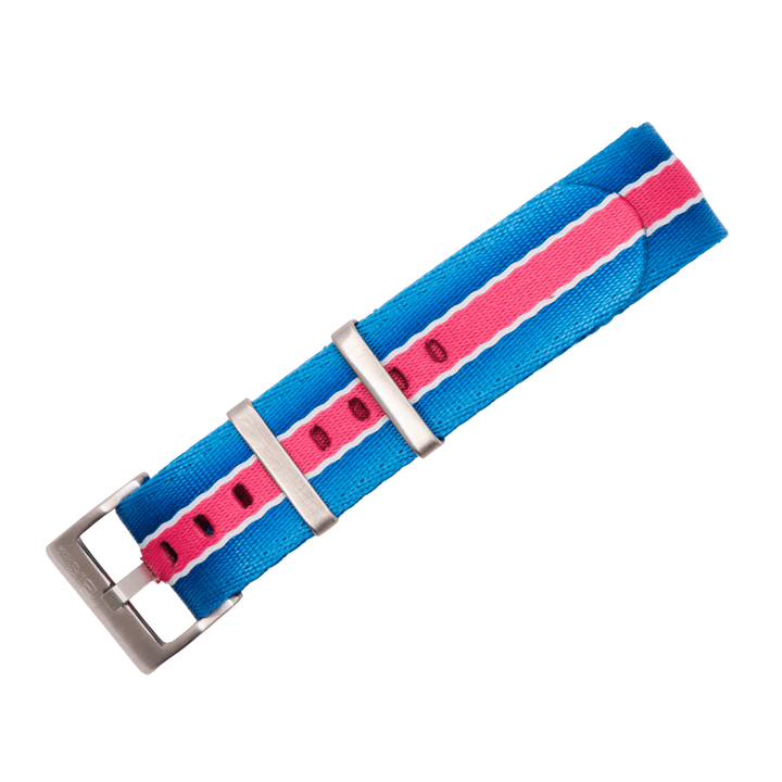 AlphaPremier - Racing Stripe - Blue Pink White - BluShark Straps