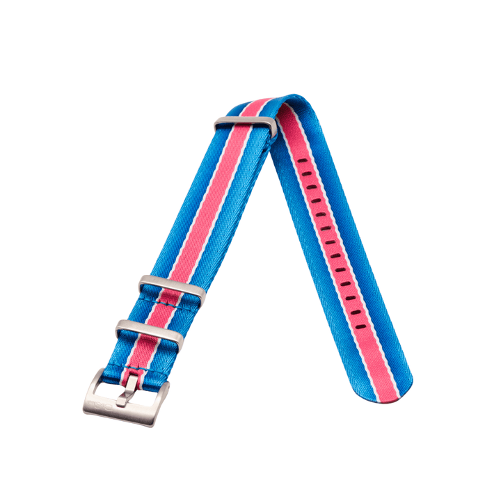 AlphaPremier - Racing Stripe - Blue Pink White - BluShark Straps