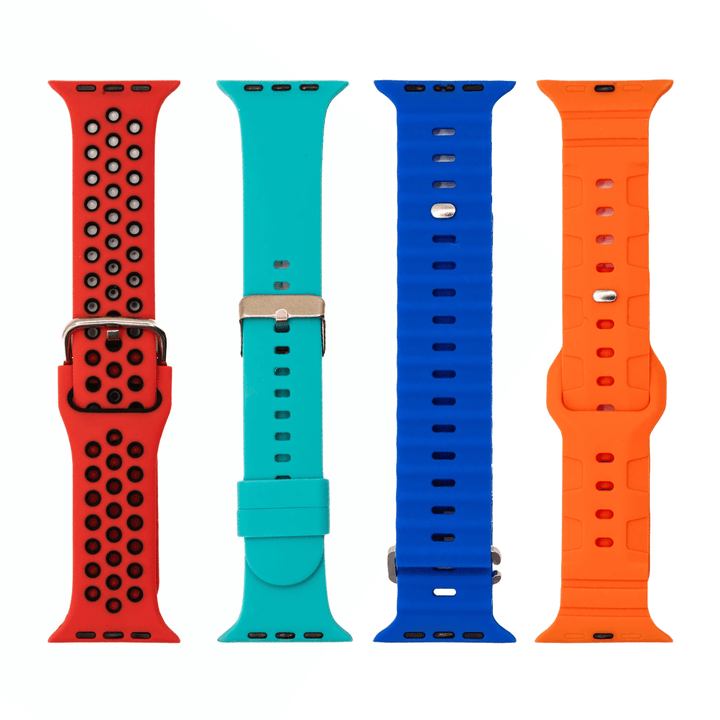 Apple Band - Silicone Vibrant Essentials - 4 Pack Bundle - BluShark Straps