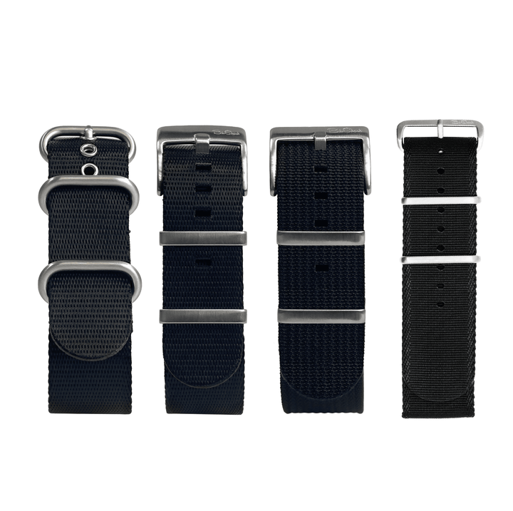 Black Nylon Bundle - 4 - Pack Bundle Of Essential Black Watch Straps - BluShark Straps