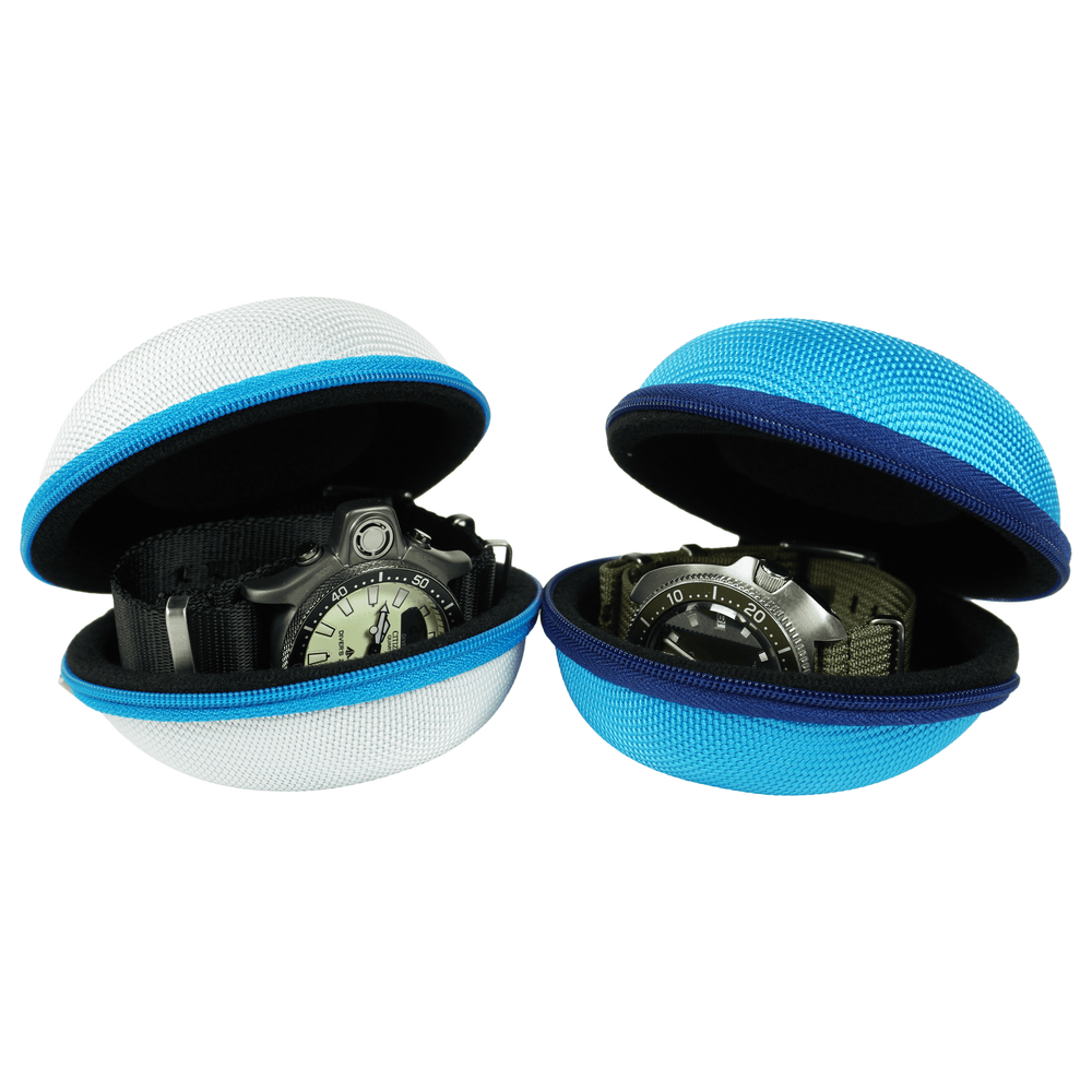 BluShark Accessory The Pod - Travel Watch Case Two-Pack - Great White & Baby Blu