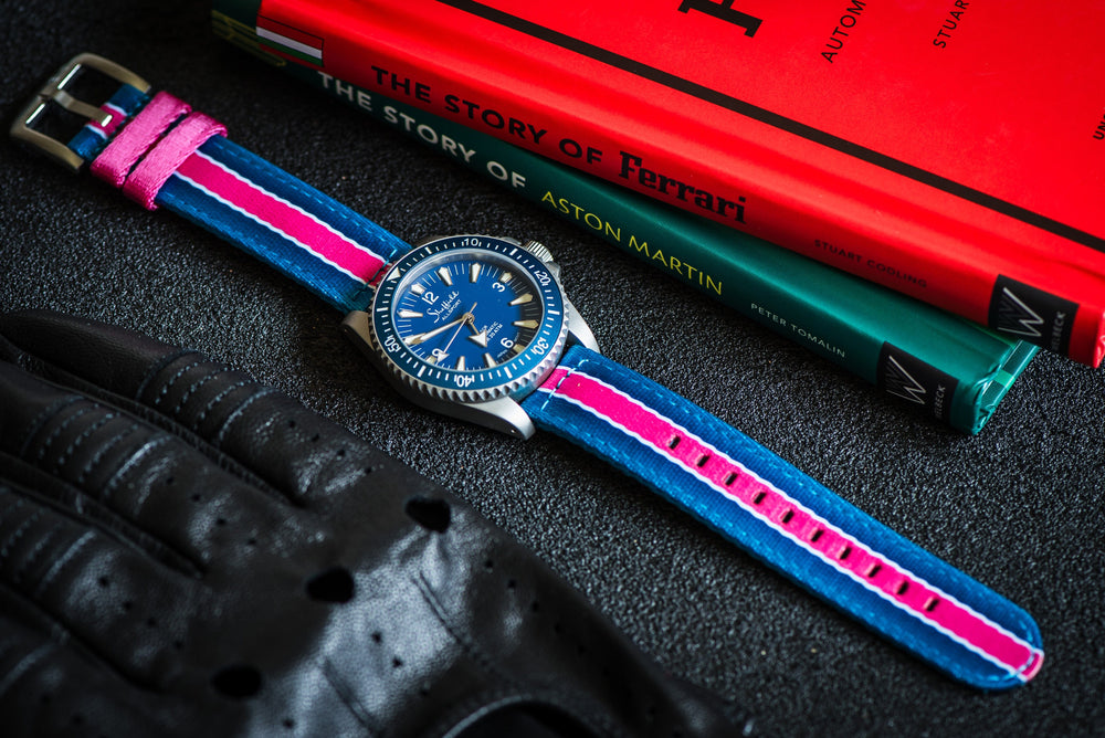 BluShark Alpha2 Alpha2 - Racing Stripe - Blue Pink White