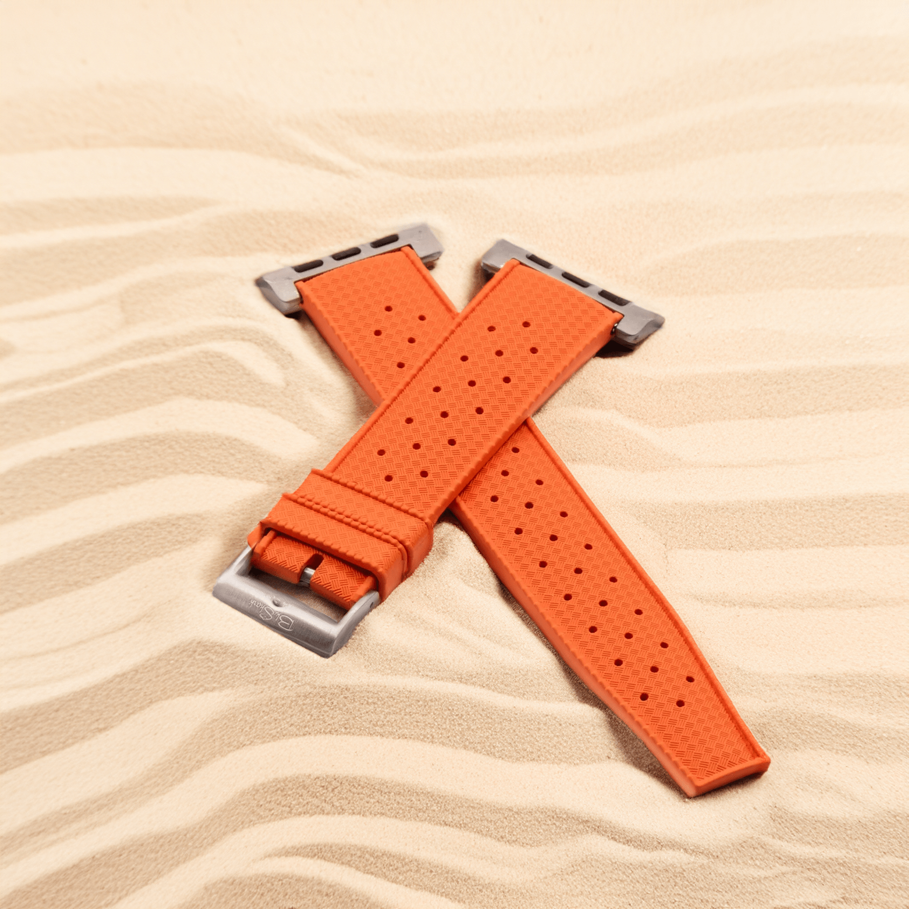 Shark Gill Rubber Apple Watch Ultra Bands Tagged "orange" BluShark