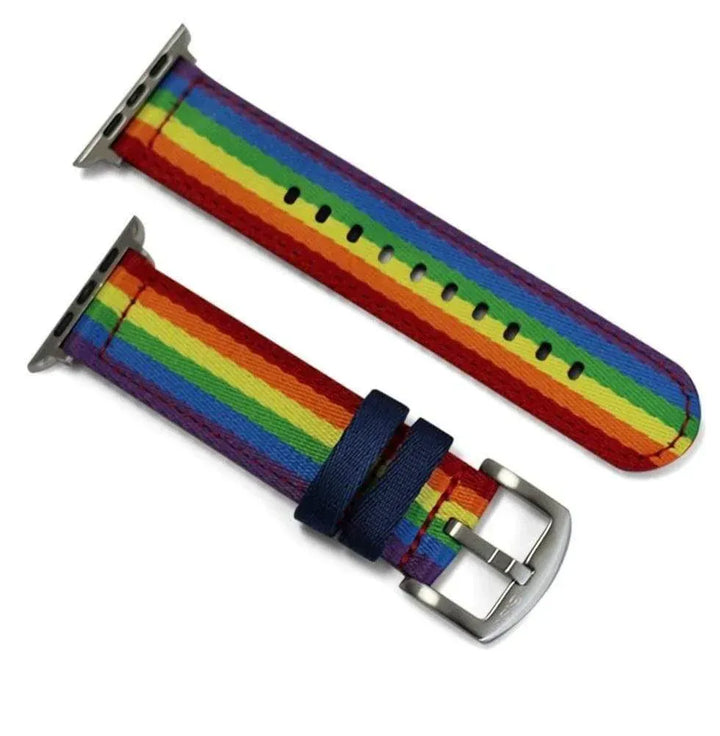 BluShark Apple Band Alpha2 - TikTok Rainbow / Small Apple Watch (38/40/41/42mm) / Brushed Buckle / Brushed Adapter BluShark Premium Nylon Band For Apple Watch Series 1-11 & ULTRA - Alpha2