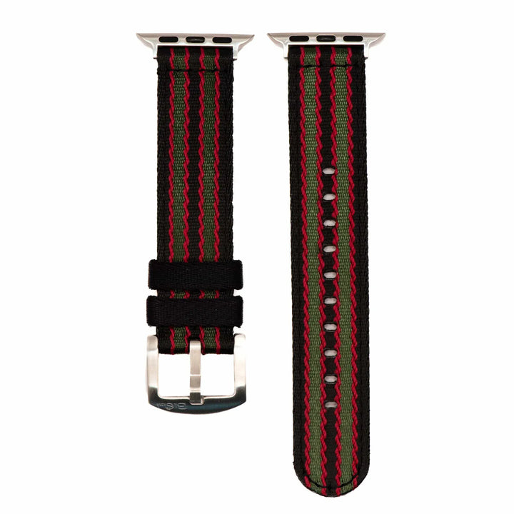 BluShark Apple Band Alpha2 - TikTok Vintage Bond / Small Apple Watch (38/40/41/42mm) / Brushed Buckle / Brushed Adapter BluShark Premium Nylon Band For Apple Watch Series 1-11 & ULTRA - Alpha2