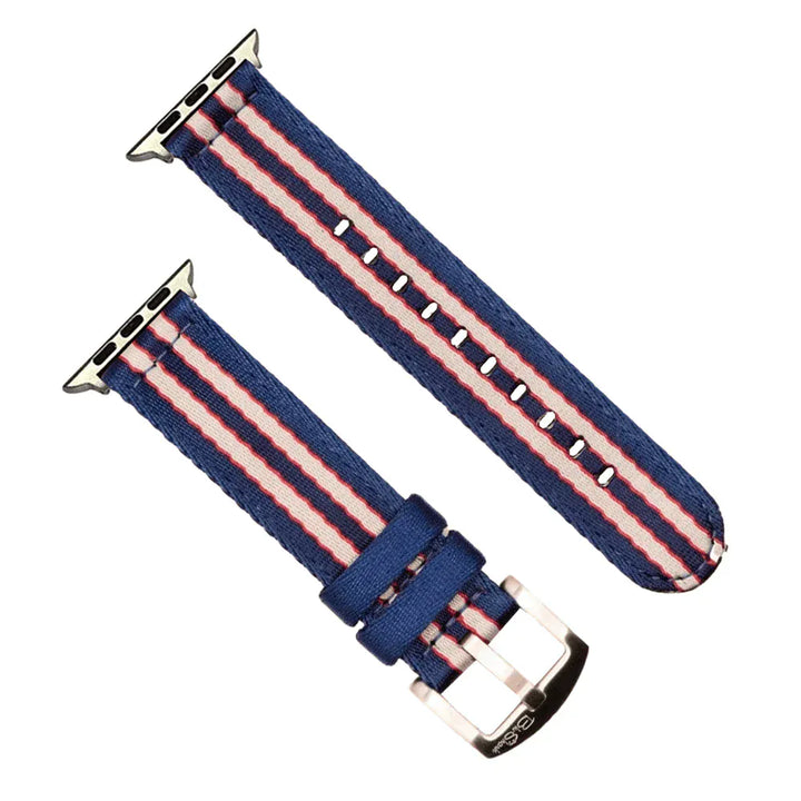 BluShark Apple Band Alpha2 - TikTok Samuel Adams / Small Apple Watch (38/40/41/42mm) / Brushed Buckle / Brushed Adapter BluShark Premium Nylon Band For Apple Watch Series 1-11 & ULTRA - Alpha2