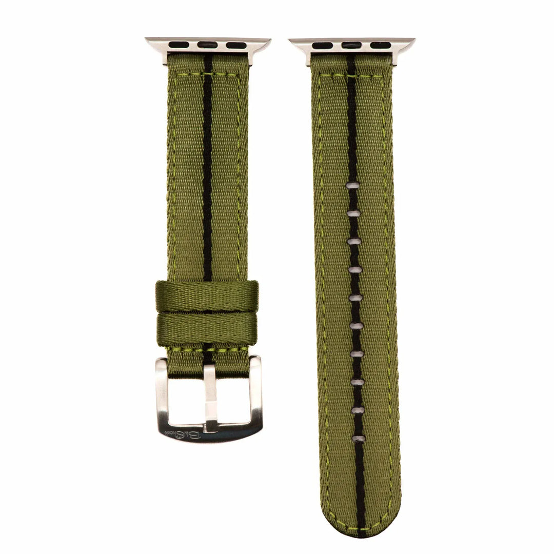 BluShark Apple Band Alpha2 - TikTok Convoy Green / Small Apple Watch (38/40/41/42mm) / Brushed Buckle / Brushed Adapter BluShark Premium Nylon Band For Apple Watch Series 1-11 & ULTRA - Alpha2