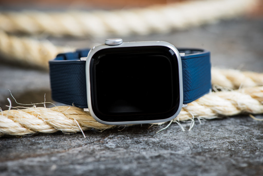 BluShark Apple Band Shark Skin Rubber Apple Band - Shark Skin Rubber - Blue