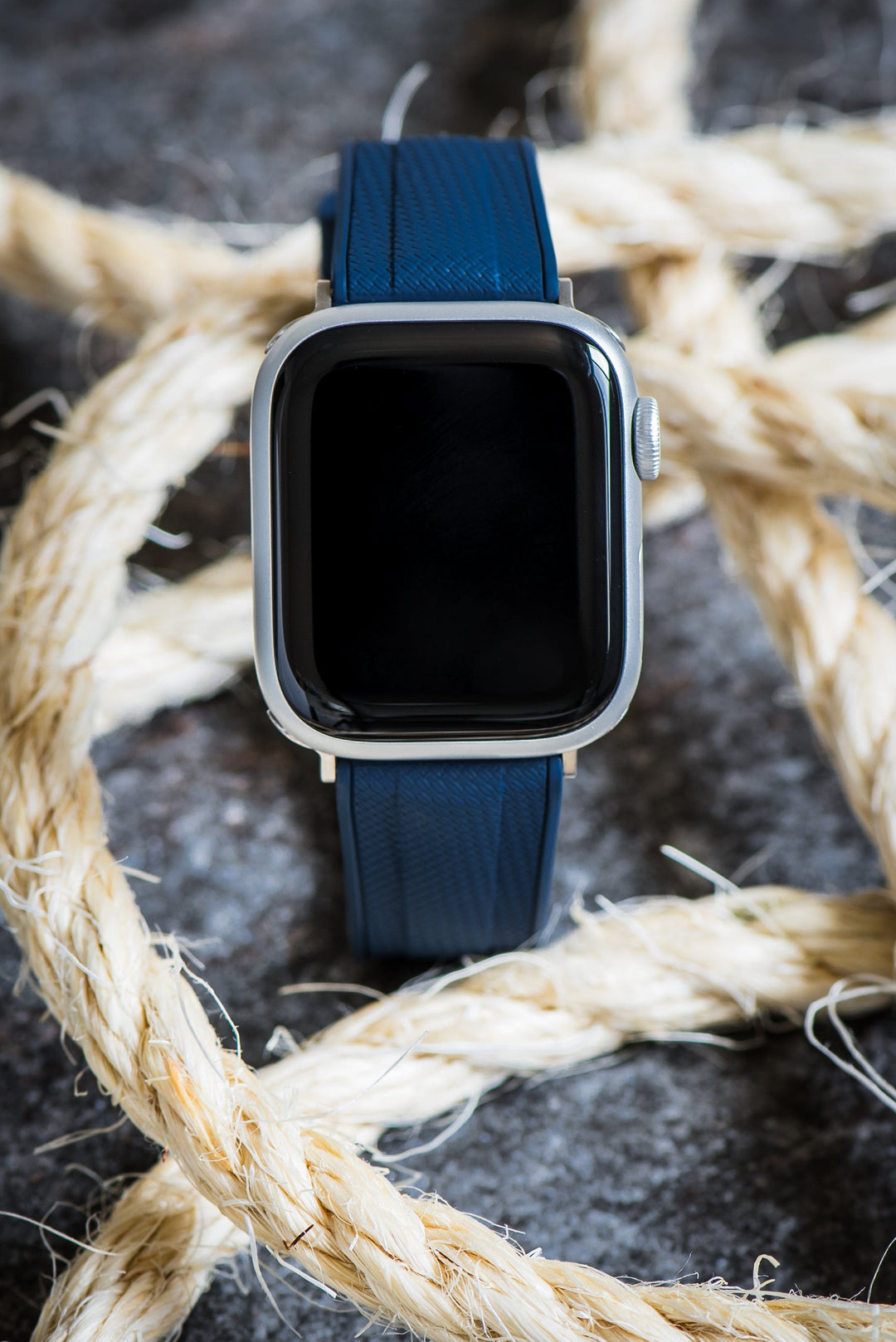 BluShark Apple Band Shark Skin Rubber Apple Band - Shark Skin Rubber - Blue