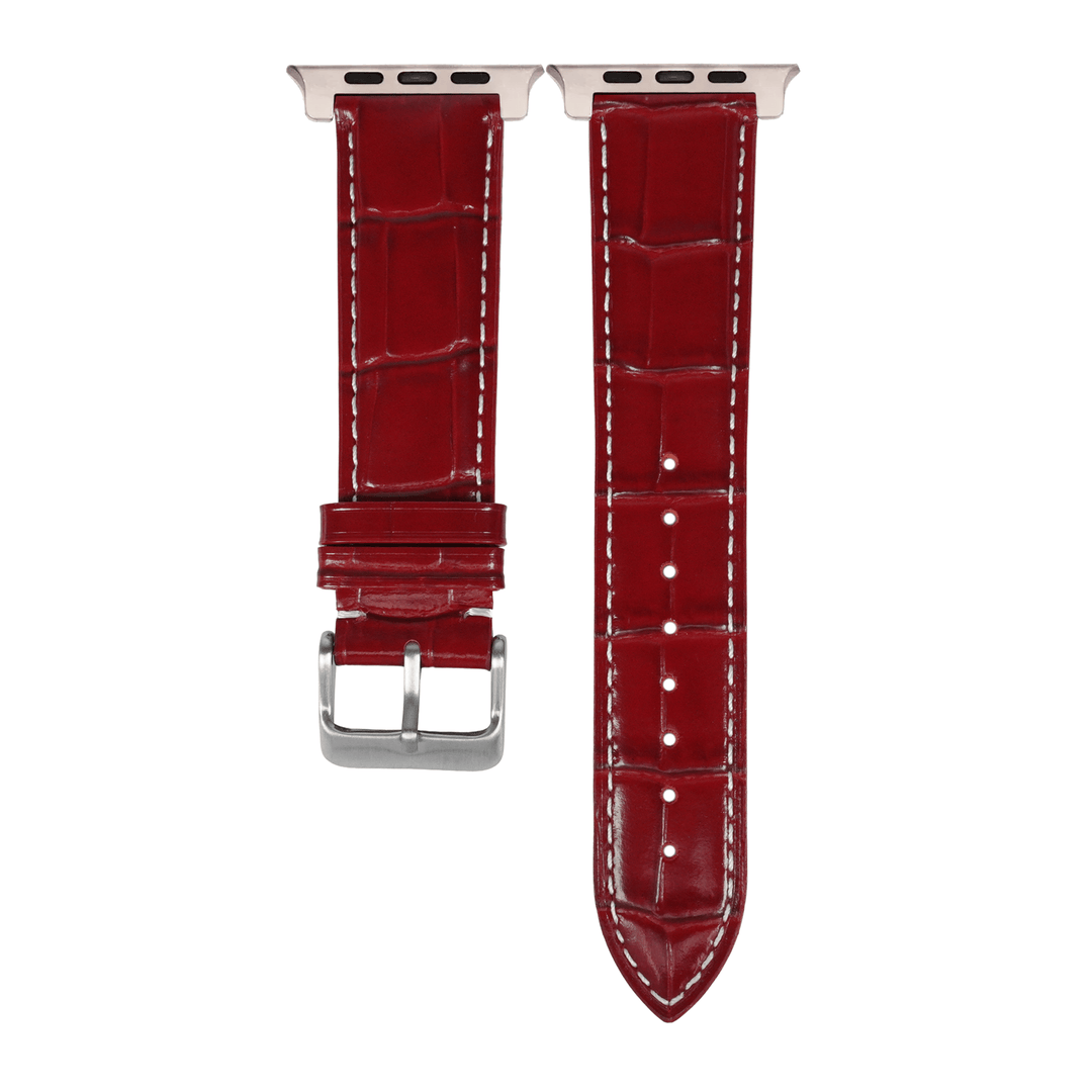 BluShark Apple Band ULTRA Leather Crocodile ULTRA 1 / ULTRA 2 / ULTRA 3 Apple Band ULTRA - Leather Crocodile Grain - Cherry Red