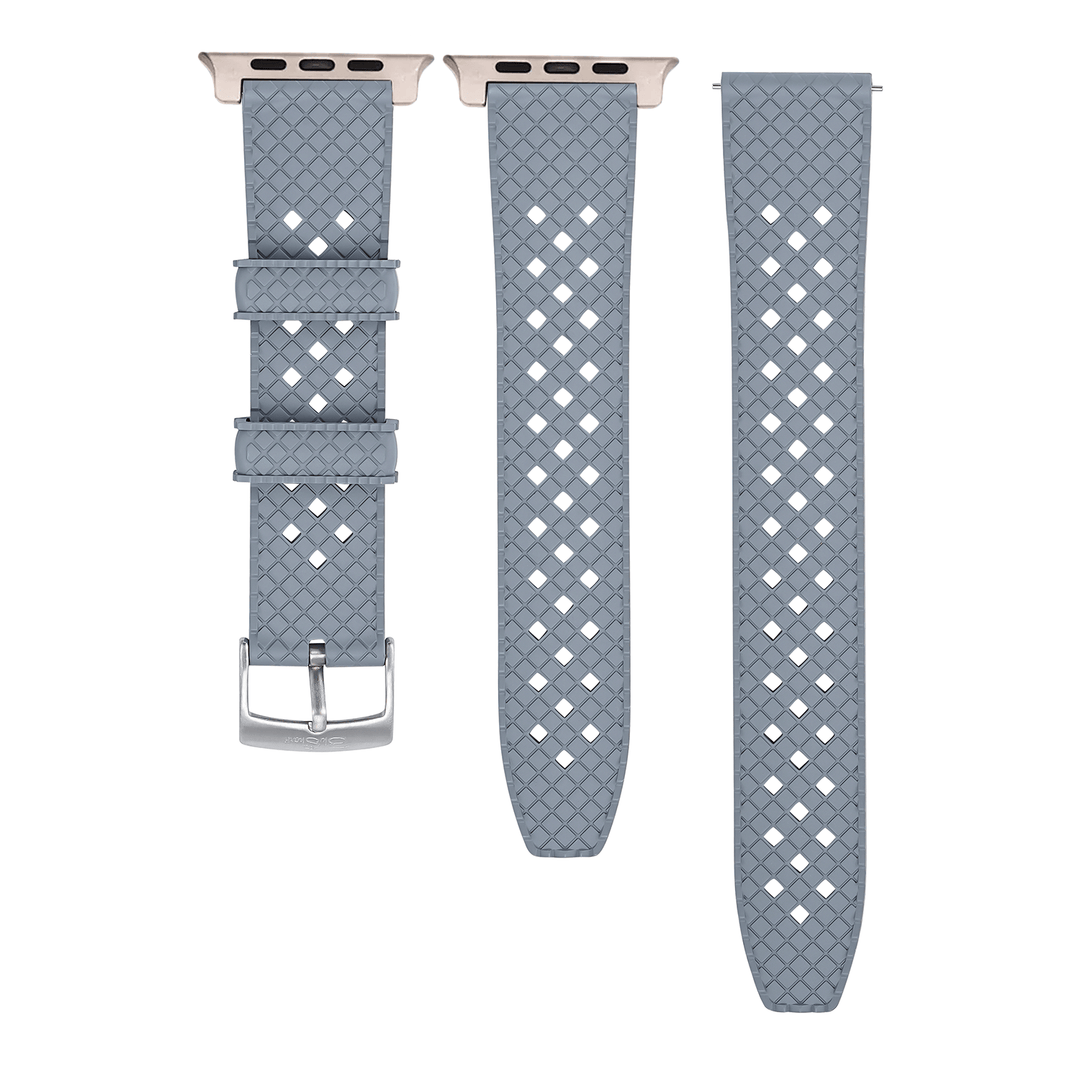 BluShark Apple Band ULTRA Neo Tropical Rubber Apple Watch ULTRA 1 / ULTRA 2 / ULTRA 3 / Brushed Buckle & Silver Adapter Apple Band ULTRA - Neo Tropical Rubber - Gray