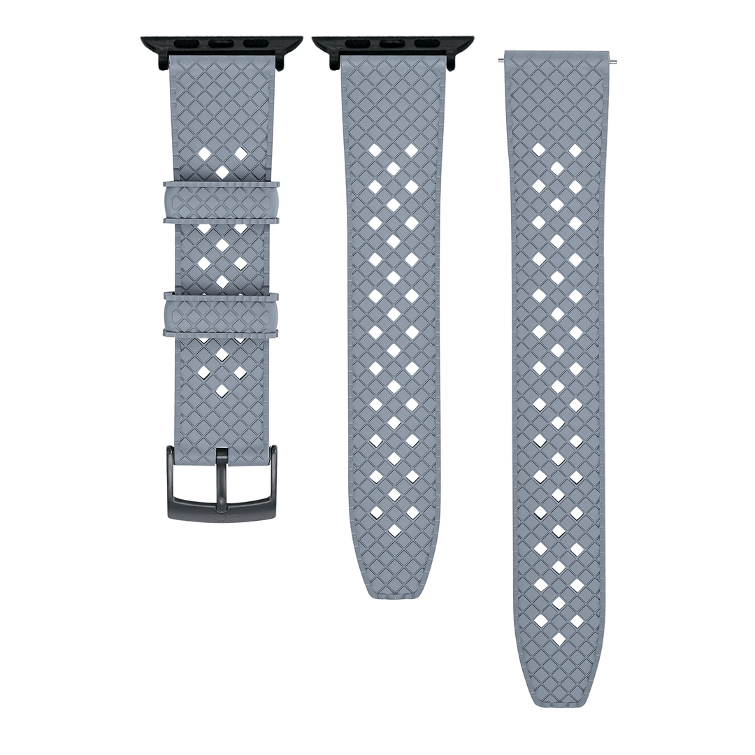 BluShark Apple Band ULTRA Neo Tropical Rubber Apple Watch ULTRA 1 / ULTRA 2 / ULTRA 3 / PVD Black Buckle & Black Adapter Apple Band ULTRA - Neo Tropical Rubber - Gray