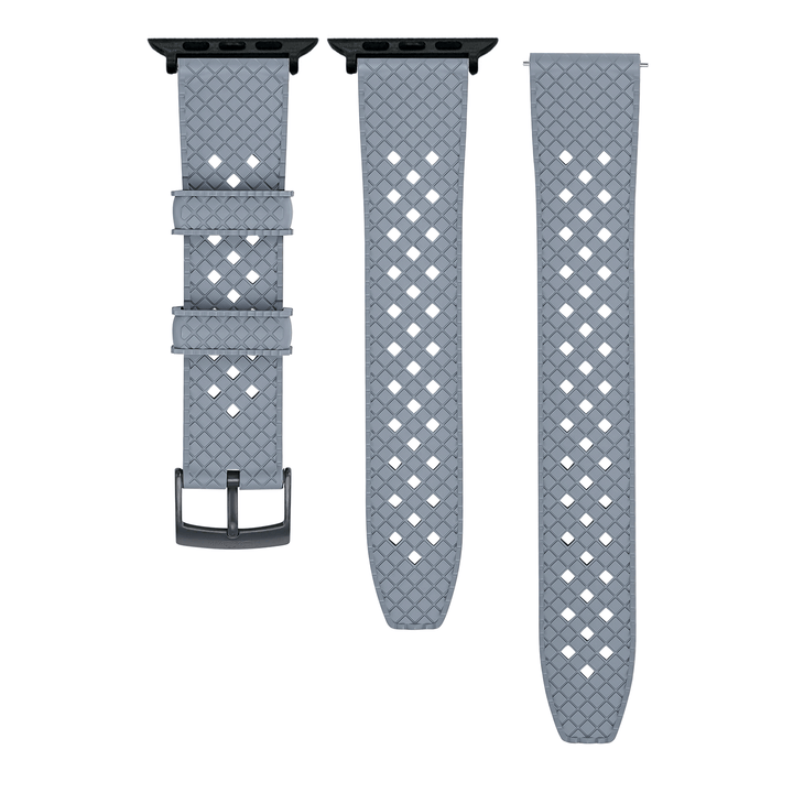 BluShark Apple Band ULTRA Neo Tropical Rubber Apple Watch ULTRA 1 / ULTRA 2 / ULTRA 3 / PVD Black Buckle & Black Adapter Apple Band ULTRA - Neo Tropical Rubber - Gray