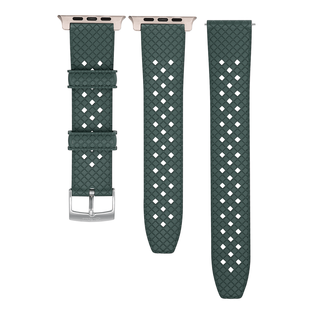 BluShark Apple Band ULTRA Neo Tropical Rubber Apple Watch ULTRA 1 / ULTRA 2 / ULTRA 3 / Brushed Buckle & Silver Adapter Apple Band ULTRA - Neo Tropical Rubber - Green