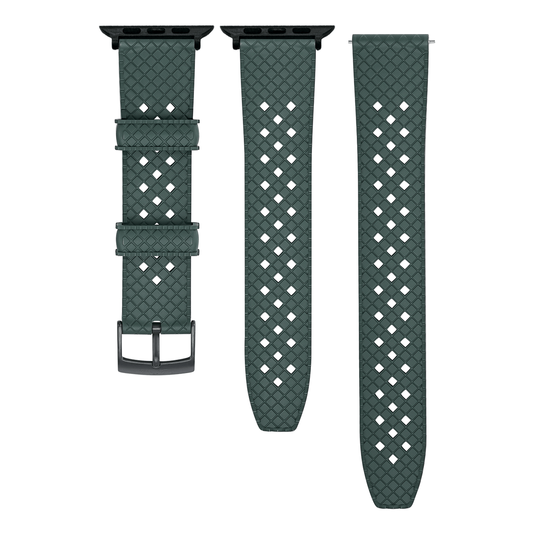 BluShark Apple Band ULTRA Neo Tropical Rubber Apple Watch ULTRA 1 / ULTRA 2 / ULTRA 3 / PVD Black Buckle & Black Adapter Apple Band ULTRA - Neo Tropical Rubber - Green