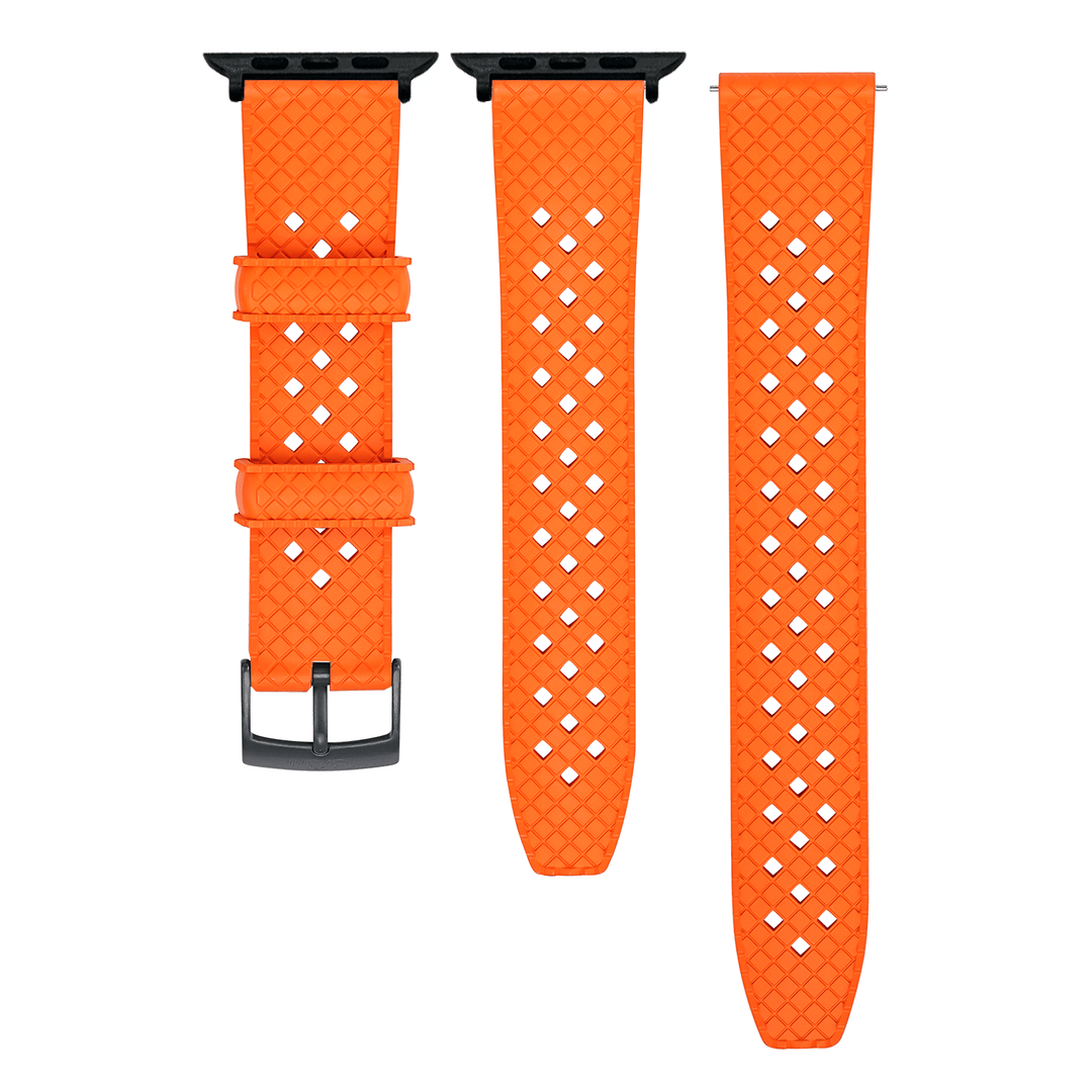 BluShark Apple Band ULTRA Neo Tropical Rubber Apple Watch ULTRA 1 / ULTRA 2 / ULTRA 3 / PVD Black Buckle & Black Adapter Apple Band ULTRA - Neo Tropical Rubber - Orange