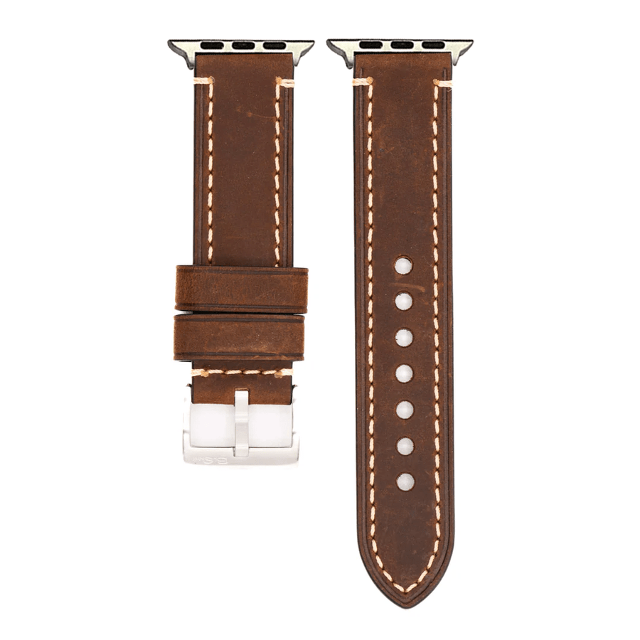 Apple Watch Band Leather Border Stitch Premium Crazy Horse Leather