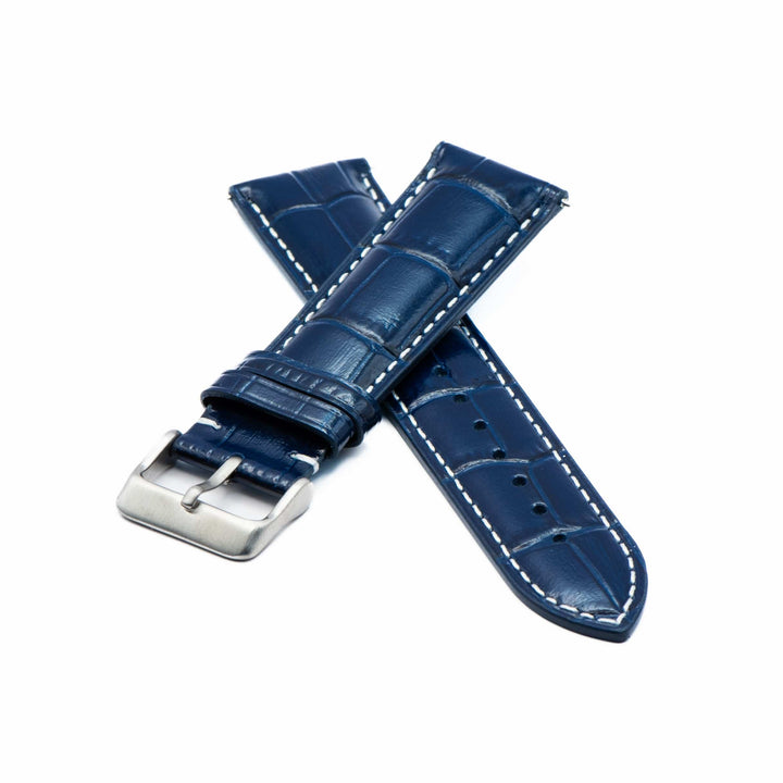 BluShark Leather Crocodile Leather - Crocodile Grain - Berry Blue