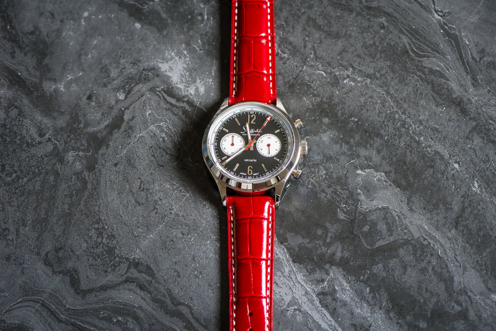 BluShark Leather Crocodile Leather - Crocodile Grain - Cherry Red