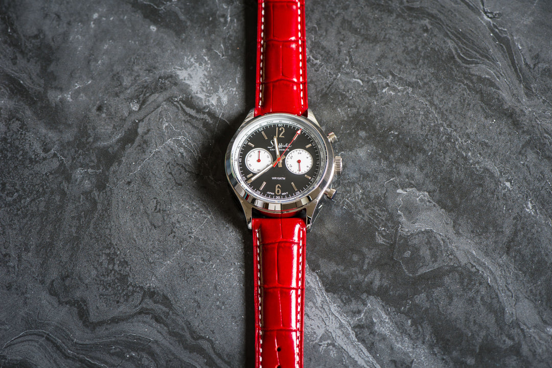 BluShark Leather Crocodile Leather - Crocodile Grain - Cherry Red