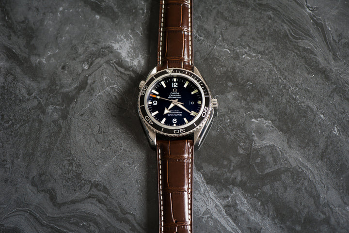 BluShark Leather Crocodile Leather - Crocodile Grain Chocolate Brown