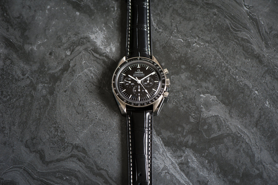 BluShark Leather Crocodile Leather - Crocodile Grain Licorice Black