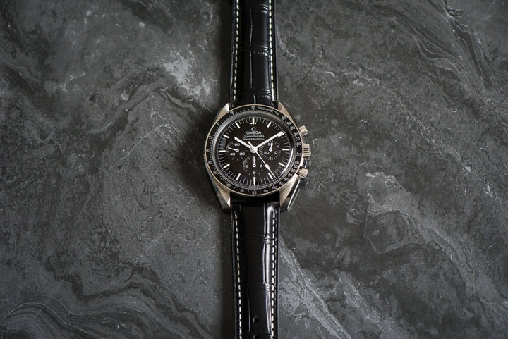 BluShark Leather Crocodile Leather - Crocodile Grain Licorice Black