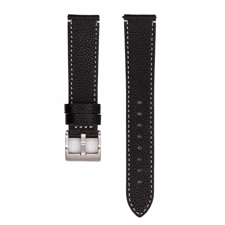 BluShark Leather Leather - Contrast Stitch Black with White