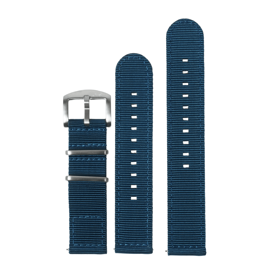 BluShark O2 20mm / Brushed The O2 Strap - Blu Steel