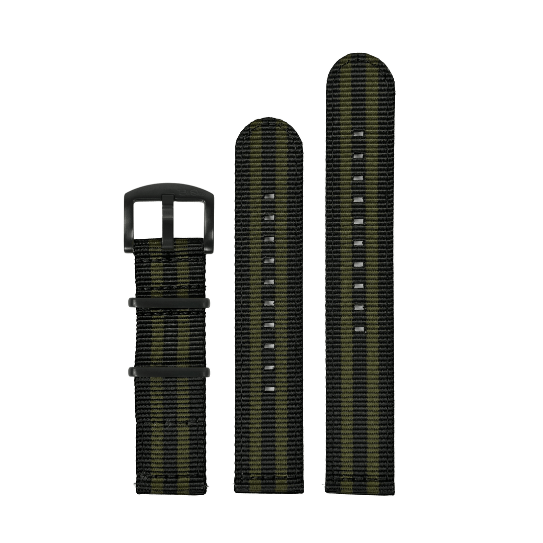 BluShark O2 20mm / PVD Black The O2 Strap - Bond Olive