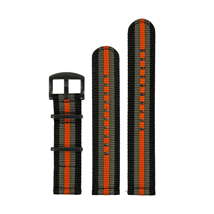 BluShark O2 20mm / PVD Black The O2 Strap - Bond Orange
