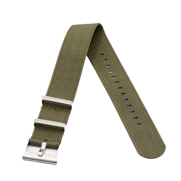 BluShark Ribbed Single-Pass - Army Green Watch Strap