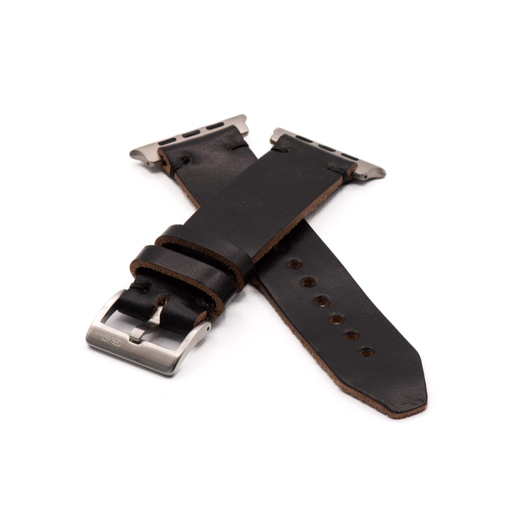 BluShark Straps Apple Apple Watch Ultra Horween Leather Watch Strap – Black