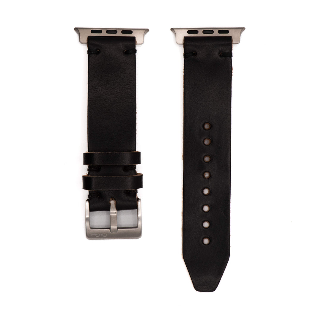BluShark Straps Apple Apple Watch Ultra Horween Leather Watch Strap – Black