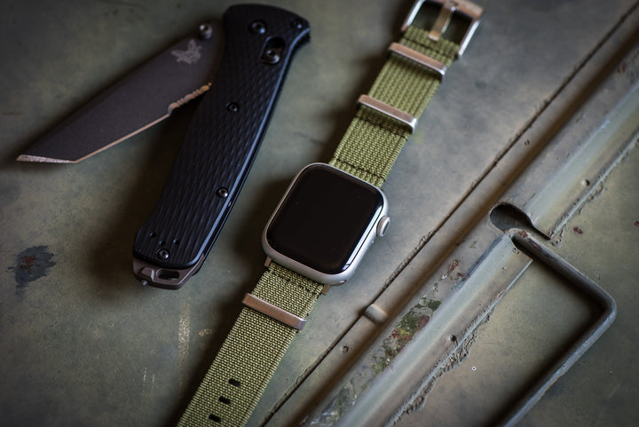 BluShark Straps Apple Band Ribbed Mako FN Apple Band - Ribbed Mako FN - Army Green