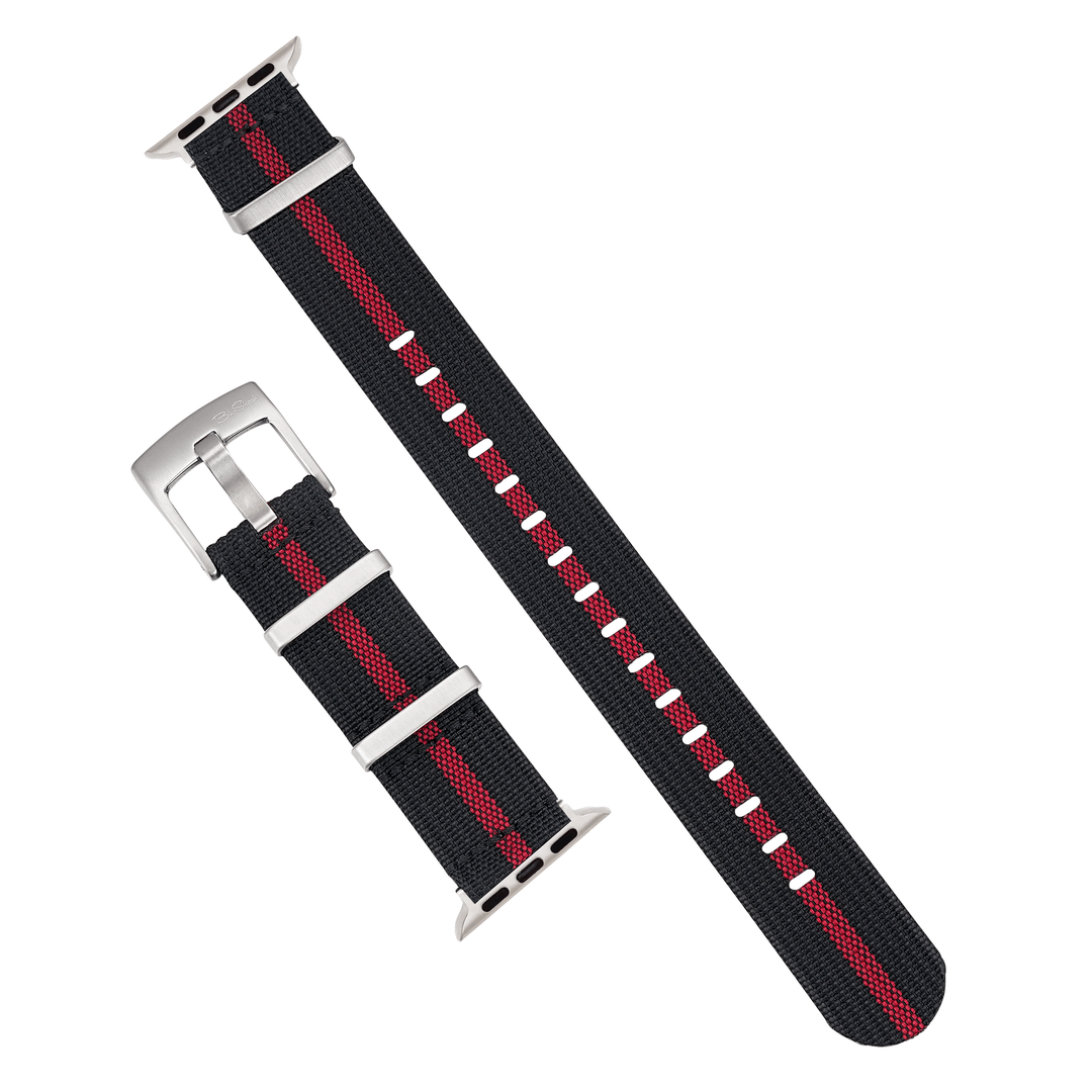 BluShark Straps Apple Band Ribbed Mako FN Apple Band - Ribbed Mako FN - Black & Red