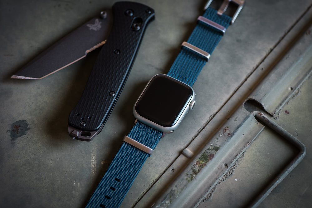 BluShark Straps Apple Band Ribbed Mako FN Apple Band - Ribbed Mako FN - Blue