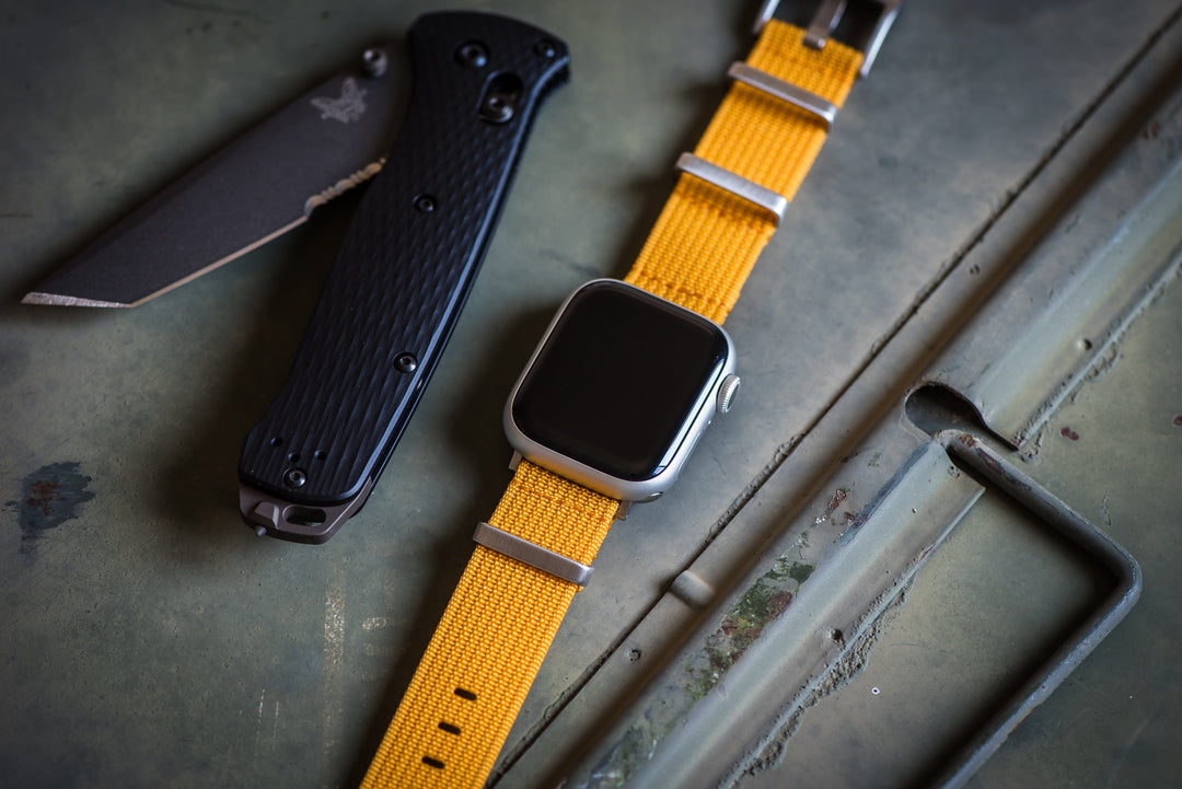 BluShark Straps Apple Band Ribbed Mako FN Apple Band - Ribbed Mako FN - Mustard Yellow