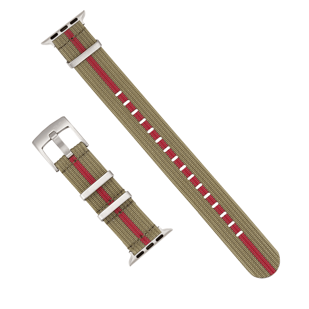 BluShark Straps Apple Band Ribbed Mako FN Apple Band - Ribbed Mako FN - Olive & Red