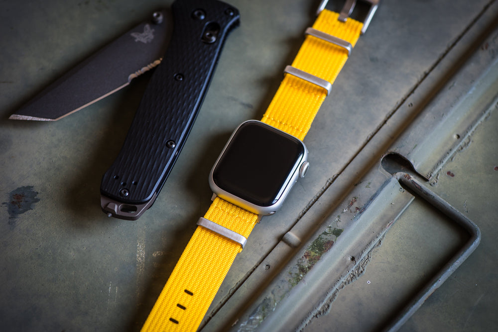 BluShark Straps Apple Band Ribbed Mako FN Apple Band - Ribbed Mako FN - Sunflower Yellow