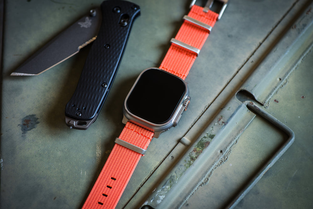 BluShark Straps Apple Band ULTRA Ribbed Mako FN ULTRA 1 - ULTRA 2 - ULTRA 3 Apple Band ULTRA - Ribbed Mako FN - Orange