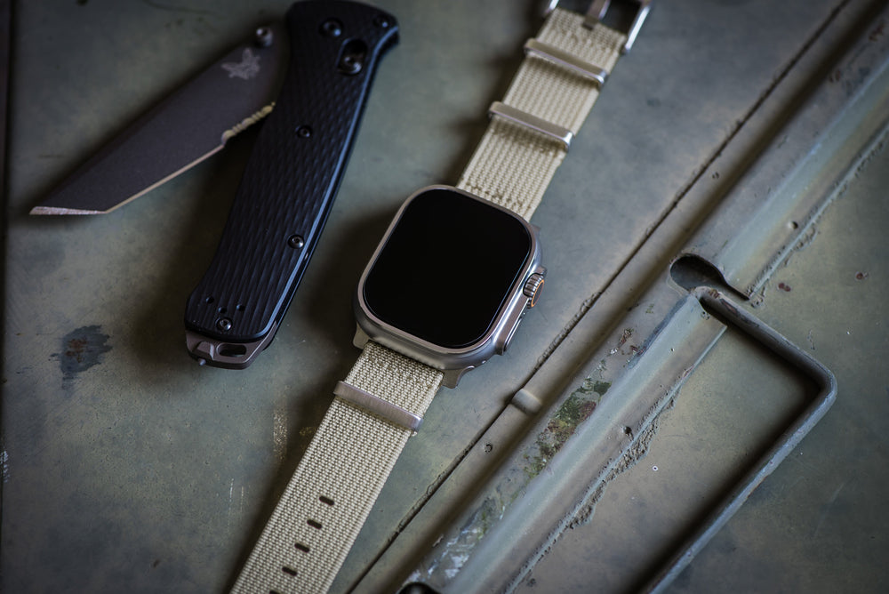 BluShark Straps Apple Band ULTRA Ribbed Mako FN ULTRA 1 - ULTRA 2 - ULTRA 3 Apple Band ULTRA - Ribbed Mako FN - Sand