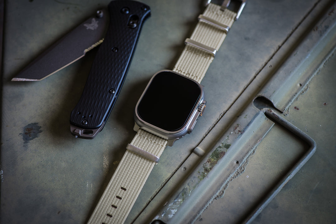 BluShark Straps Apple Band ULTRA Ribbed Mako FN ULTRA 1 - ULTRA 2 - ULTRA 3 Apple Band ULTRA - Ribbed Mako FN - Sand