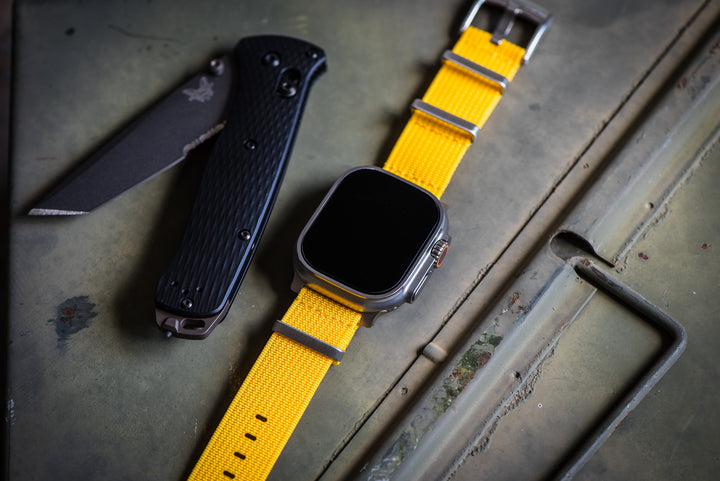 BluShark Straps Apple Band ULTRA Ribbed Mako FN ULTRA 1 - ULTRA 2 - ULTRA 3 Apple Band ULTRA - Ribbed Mako FN - Sunflower Yellow