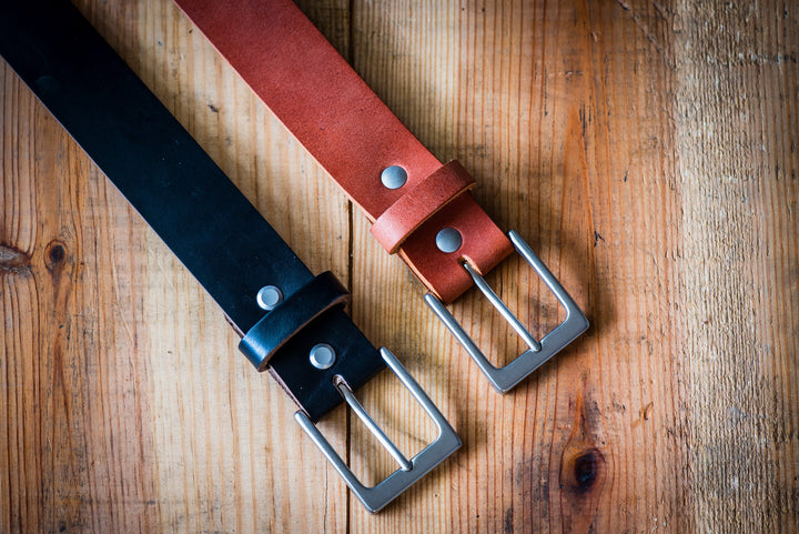 BluShark Straps Horween Leather Belt – Handmade in USA – Tan
