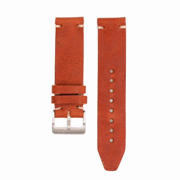 BluShark Straps Horween Leather Watch Strap – Handmade in USA – Tan