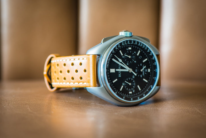 BluShark Straps Leather Sport Grip Leather Sport Grip - Caution Tan